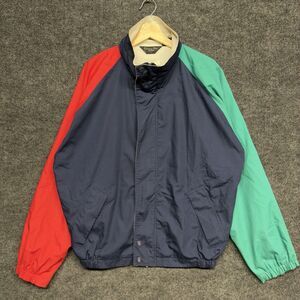 VTG Christian Dior Jacket Mens Large L Navy Teal Red Colorblock Windbreaker 90s